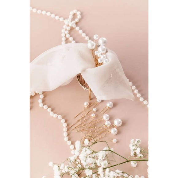 Margot Pearl Boho Pins Prom Bridal Costumes Fairy Festivals 9 piece - Picture 3 of 3